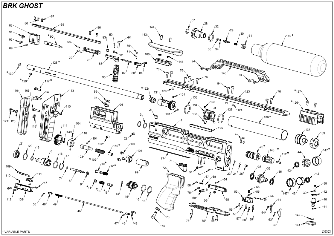 BRK Ghost exploded parts diagram